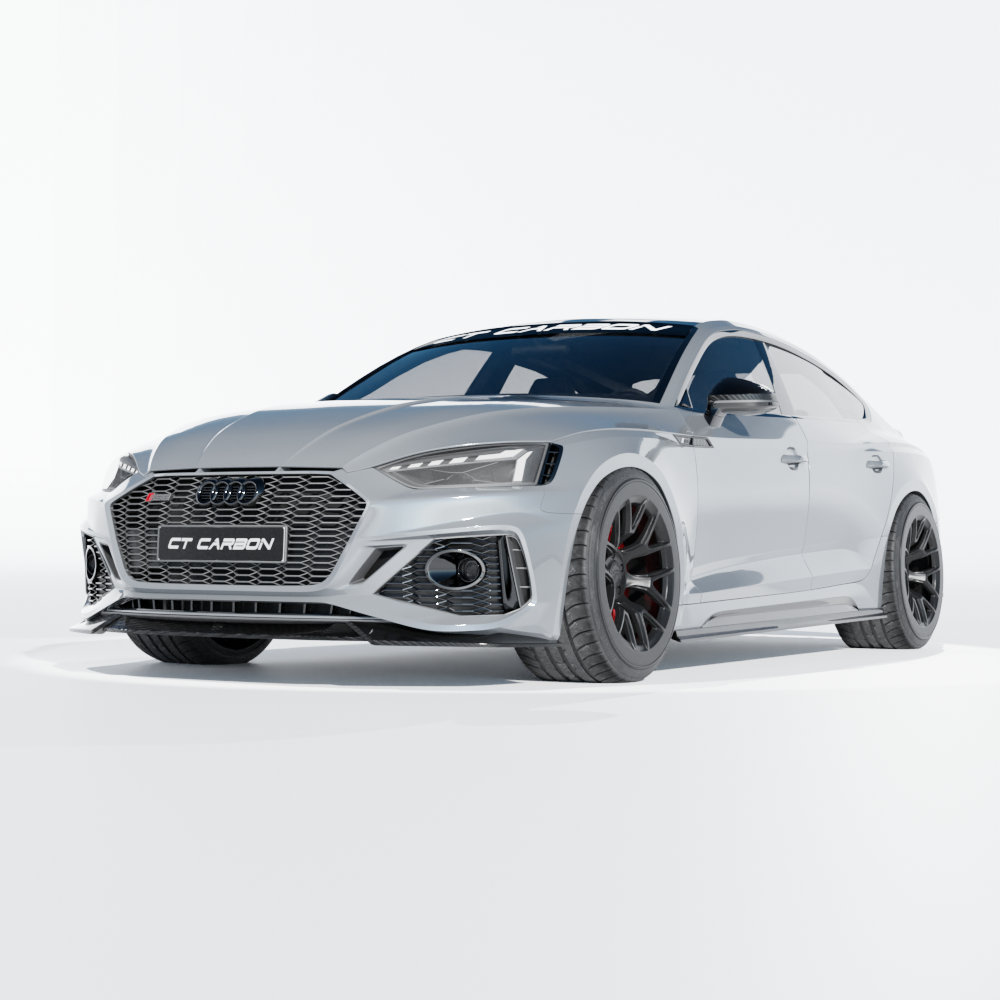 AUDI RS5 B9.5 SPORTBACK 2020-2024 CARBON FIBRE SIDE SKIRTS - CT DESIGN-Side Skirts-CT CARBON-CT Carbon - High-quality carbon fiber and gloss black aerodynamic parts for premium sports and luxury vehicles.