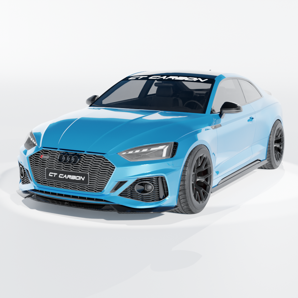 AUDI RS5 B9.5 SPORTBACK & COUPE 2020-2025 CARBON FIBRE SPLITTER - CT DESIGN-Splitter-CT CARBON-CT Carbon - High-quality carbon fiber and gloss black aerodynamic parts for premium sports and luxury vehicles.