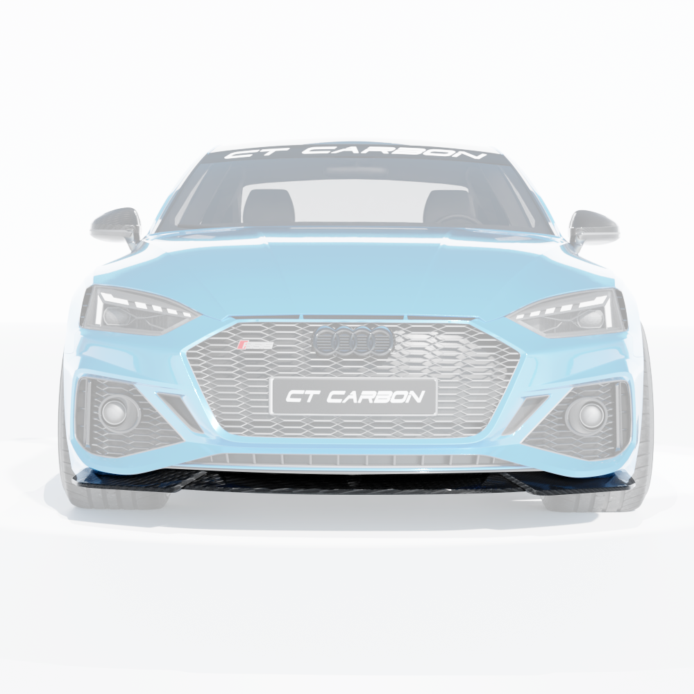 AUDI RS5 B9.5 SPORTBACK & COUPE 2020-2025 CARBON FIBRE SPLITTER - CT DESIGN-Splitter-CT CARBON-CT Carbon - High-quality carbon fiber and gloss black aerodynamic parts for premium sports and luxury vehicles.