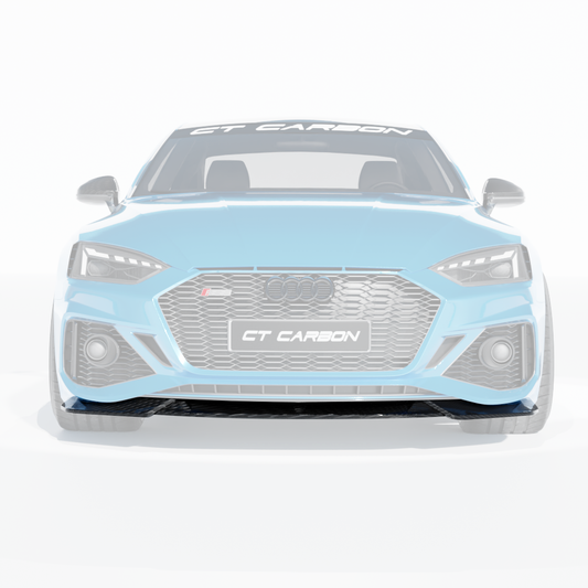 AUDI RS5 B9.5 SPORTBACK & COUPE 2020-2025 CARBON FIBRE SPLITTER - CT DESIGN-Splitter-CT CARBON-CT Carbon - High-quality carbon fiber and gloss black aerodynamic parts for premium sports and luxury vehicles.
