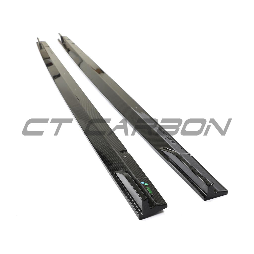 AUDI RS6/RS7 C8 AVANT CARBON FIBRE SIDE SKIRTS - CT DESIGN-Side Skirts-CT CARBON-CT Carbon - High-quality carbon fiber and gloss black aerodynamic parts for premium sports and luxury vehicles.