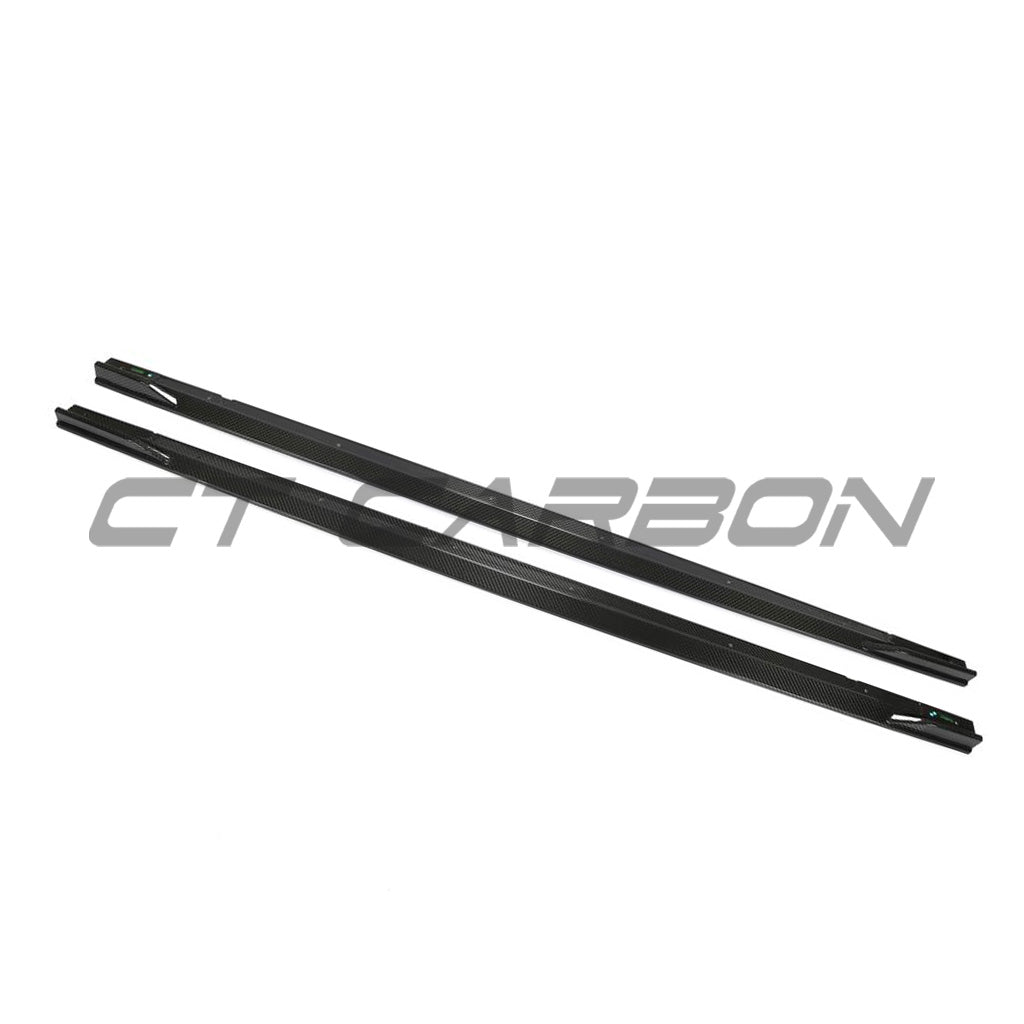 AUDI RS6/RS7 C8 AVANT CARBON FIBRE SIDE SKIRTS - CT DESIGN-Side Skirts-CT CARBON-CT Carbon - High-quality carbon fiber and gloss black aerodynamic parts for premium sports and luxury vehicles.