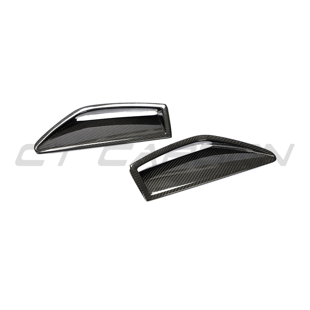 AUDI RS6/RS7 C8 AVANT CARBON FIBRE FRONT BUMPER VENT TRIM-Accessories-CT CARBON-CT Carbon - High-quality carbon fiber and gloss black aerodynamic parts for premium sports and luxury vehicles.