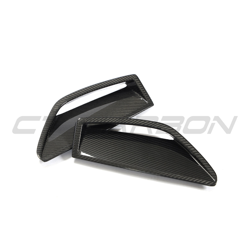 AUDI RS6/RS7 C8 AVANT CARBON FIBRE FRONT BUMPER VENT TRIM-Accessories-CT CARBON-CT Carbon - High-quality carbon fiber and gloss black aerodynamic parts for premium sports and luxury vehicles.