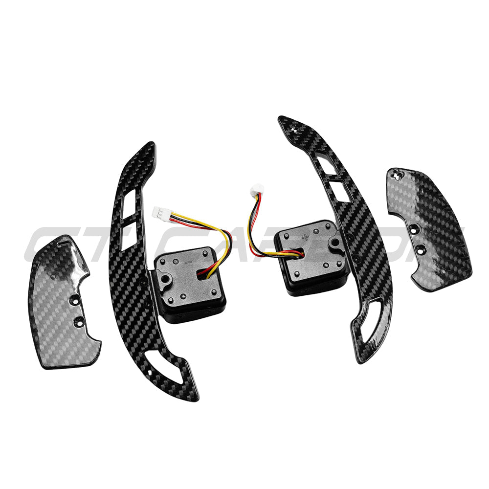AUDI RS6/RS7/RSQ8 MAGNETIC 2019+ CARBON FIBRE SHIFTER PADDLES-Accessories-CT CARBON-CT Carbon - High-quality carbon fiber and gloss black aerodynamic parts for premium sports and luxury vehicles.