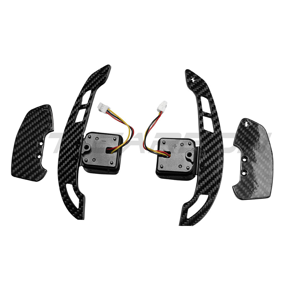 AUDI RS6/RS7/RSQ8 MAGNETIC 2019+ CARBON FIBRE SHIFTER PADDLES-Accessories-CT CARBON-CT Carbon - High-quality carbon fiber and gloss black aerodynamic parts for premium sports and luxury vehicles.