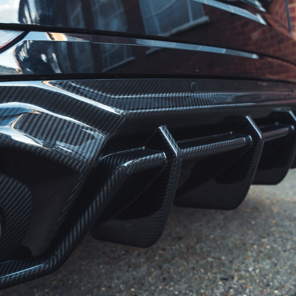 AUDI RSQ8 2020+ CARBON FIBRE DIFFUSER - CT DESIGN-Diffuser-CT CARBON-CT Carbon - High-quality carbon fiber and gloss black aerodynamic parts for premium sports and luxury vehicles.