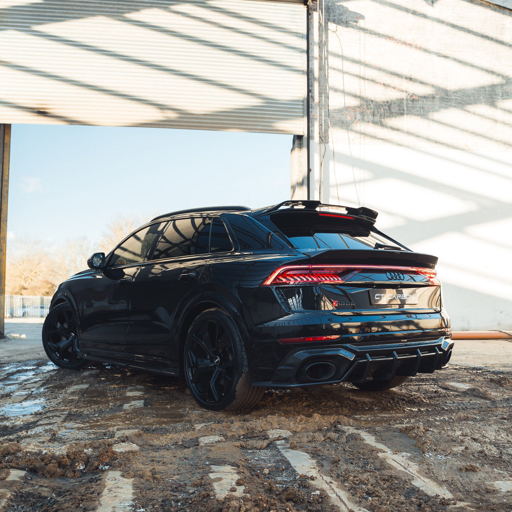 AUDI RSQ8 2020+ CARBON FIBRE DIFFUSER - CT DESIGN-Diffuser-CT CARBON-CT Carbon - High-quality carbon fiber and gloss black aerodynamic parts for premium sports and luxury vehicles.