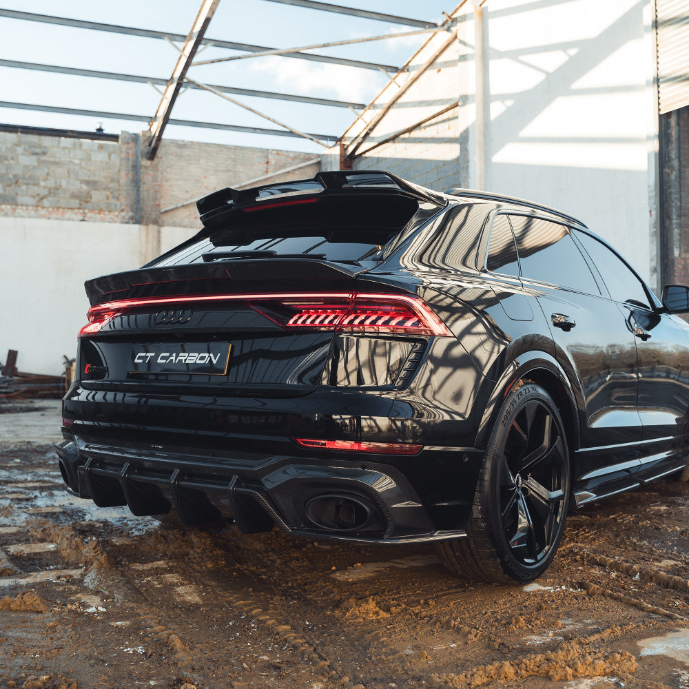 AUDI RSQ8 2020+ CARBON FIBRE ROOF SPOILER - CT DESIGN-Spoiler-CT CARBON-CT Carbon - High-quality carbon fiber and gloss black aerodynamic parts for premium sports and luxury vehicles.