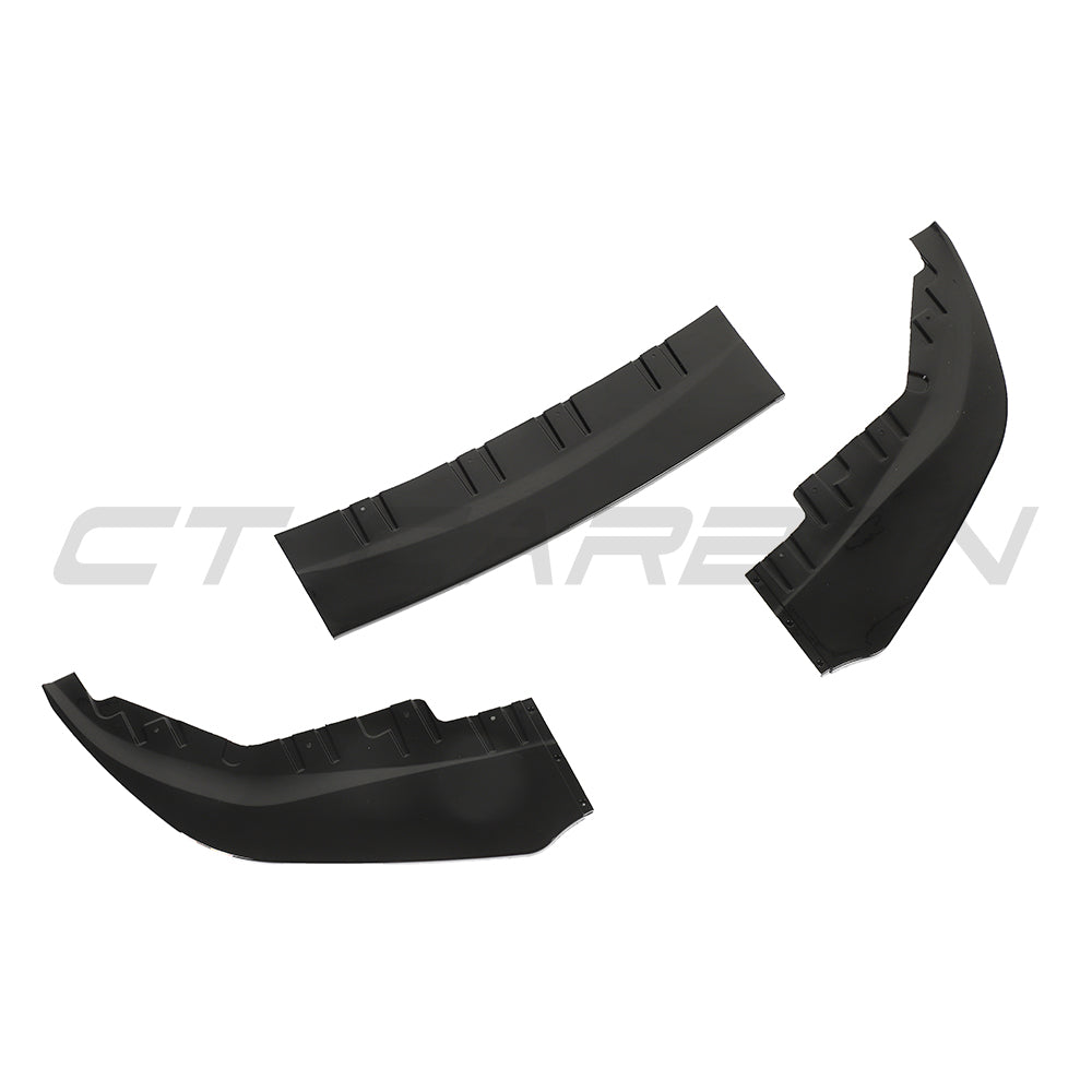BMW 4 SERIES 2020+ G26 & i4 GLOSS BLACK SPLITTER-Splitter-BLAK BY CT-CT Carbon - High-quality carbon fiber and gloss black aerodynamic parts for premium sports and luxury vehicles.