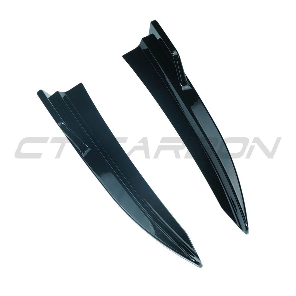 BMW 3 SERIES G20 2018+ GLOSS BLACK REAR BUMPER CORNERS-Accessories-BLAK BY CT-CT Carbon - High-quality carbon fiber and gloss black aerodynamic parts for premium sports and luxury vehicles.