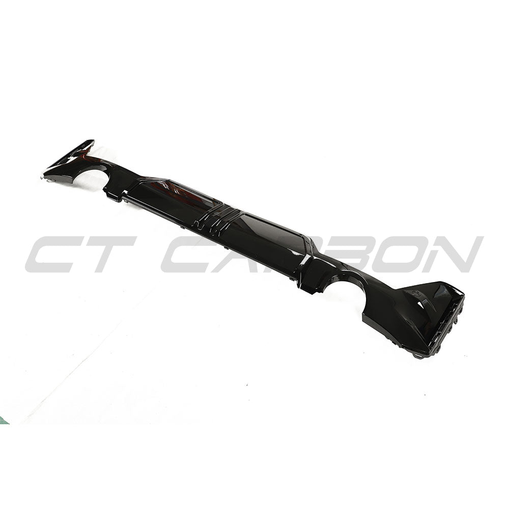 BMW 3 SERIES G20/G21 GLOSS BLACK LCI DIFFUSER (ROUND TIPS)-Diffuser-BLAK BY CT-CT Carbon - High-quality carbon fiber and gloss black aerodynamic parts for premium sports and luxury vehicles.