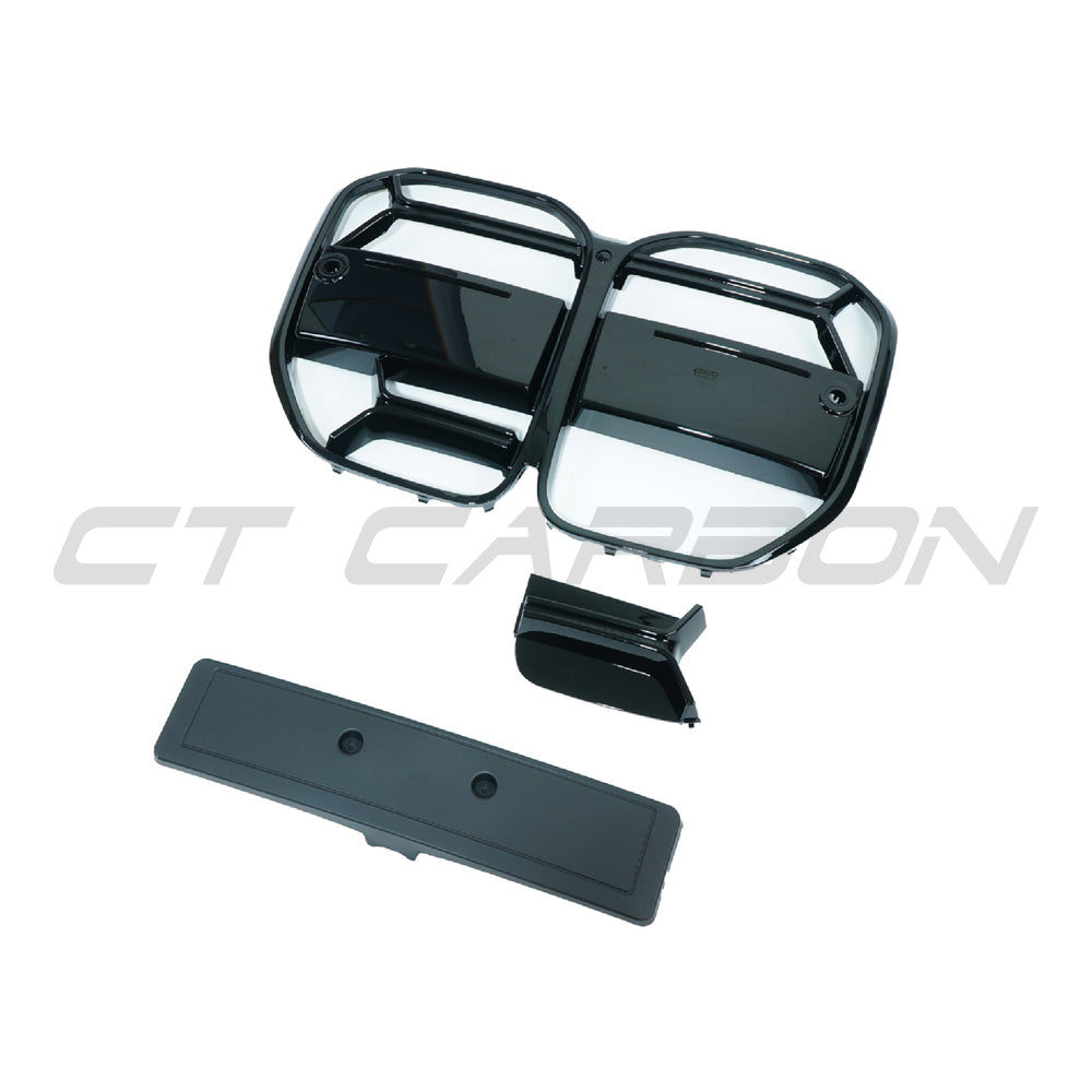 BMW 4 SERIES G22/G23 2020+ GLOSS BLACK GRILLE - CSL STYLE-Grille-BLAK BY CT-CT Carbon - High-quality carbon fiber and gloss black aerodynamic parts for premium sports and luxury vehicles.