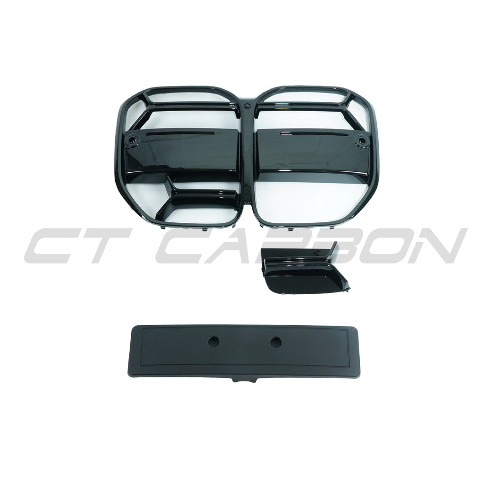 BMW 4 SERIES G22/G23 2020+ GLOSS BLACK GRILLE - CSL STYLE-Grille-BLAK BY CT-CT Carbon - High-quality carbon fiber and gloss black aerodynamic parts for premium sports and luxury vehicles.