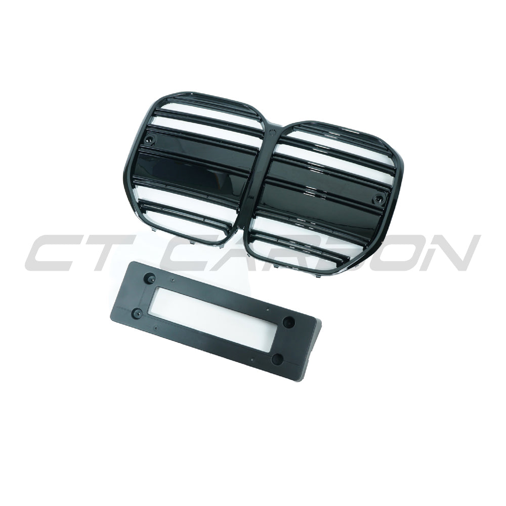 BMW 4 SERIES G22/G23 2020+ GLOSS BLACK GRILLE - GT STYLE-Grille-BLAK BY CT-CT Carbon - High-quality carbon fiber and gloss black aerodynamic parts for premium sports and luxury vehicles.