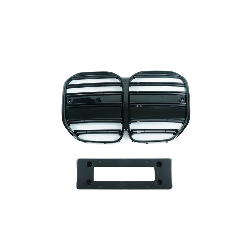 BMW 4 SERIES G22/G23 2020+ GLOSS BLACK GRILLE - GT STYLE-Grille-BLAK BY CT-CT Carbon - High-quality carbon fiber and gloss black aerodynamic parts for premium sports and luxury vehicles.