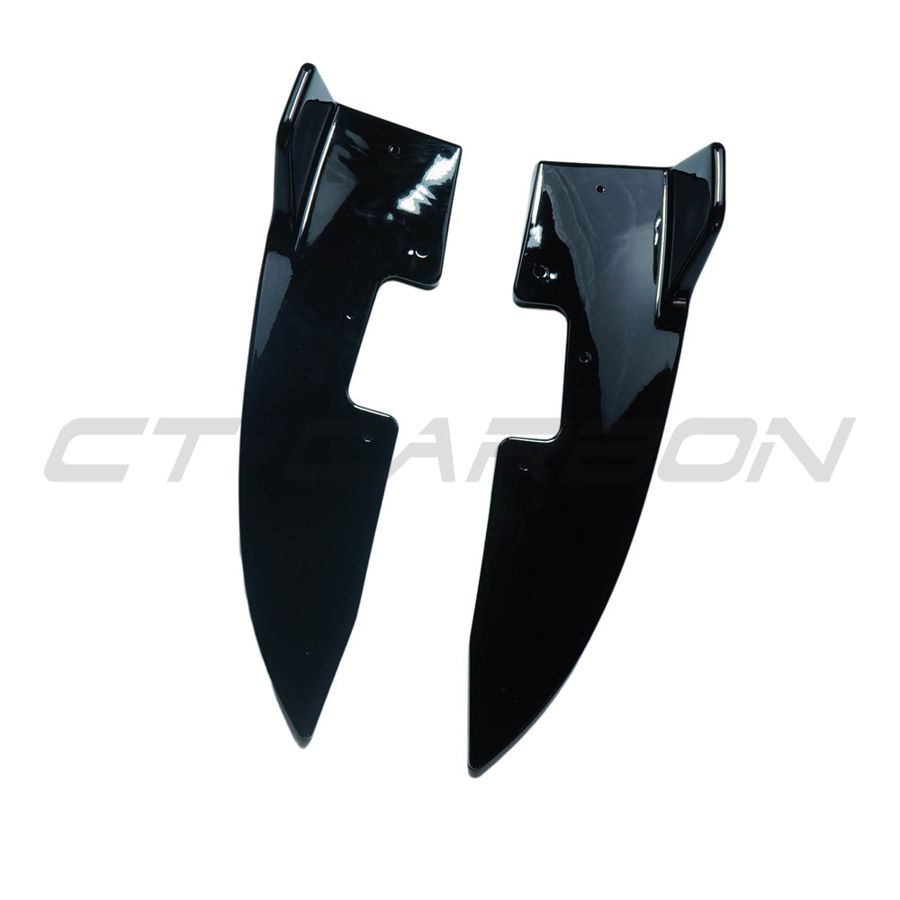 BMW 4 SERIES G22/G23 2020+ GLOSS BLACK REAR BUMPER CORNERS-Accessories-BLAK BY CT-CT Carbon - High-quality carbon fiber and gloss black aerodynamic parts for premium sports and luxury vehicles.