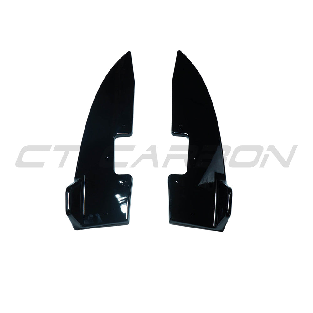 BMW 4 SERIES G22/G23 2020+ GLOSS BLACK REAR BUMPER CORNERS-Accessories-BLAK BY CT-CT Carbon - High-quality carbon fiber and gloss black aerodynamic parts for premium sports and luxury vehicles.