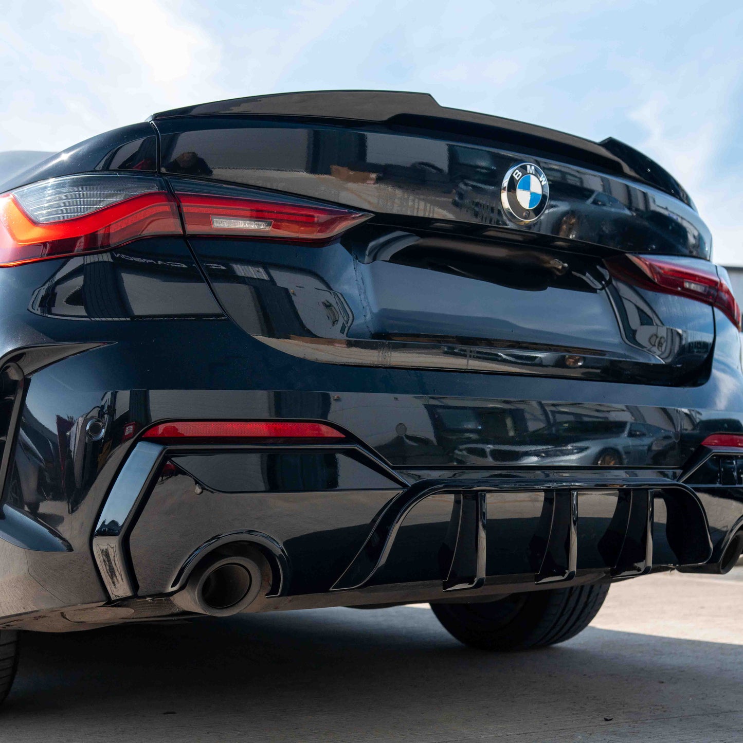 BMW 4 SERIES G22 GLOSS BLACK SPOILER - MP STYLE-Spoiler-BLAK BY CT-CT Carbon - High-quality carbon fiber and gloss black aerodynamic parts for premium sports and luxury vehicles.