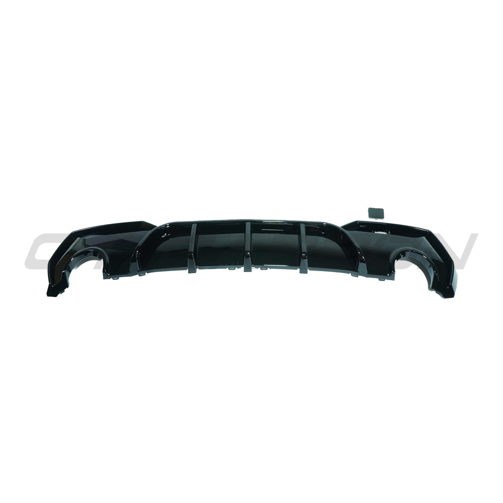 BMW 4 SERIES G22/G23 GLOSS BLACK ROUND TIP DIFFUSER-Diffuser-BLAK BY CT-CT Carbon - High-quality carbon fiber and gloss black aerodynamic parts for premium sports and luxury vehicles.