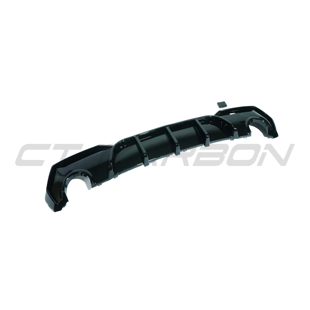 BMW 4 SERIES G22/G23 GLOSS BLACK ROUND TIP DIFFUSER-Diffuser-BLAK BY CT-CT Carbon - High-quality carbon fiber and gloss black aerodynamic parts for premium sports and luxury vehicles.