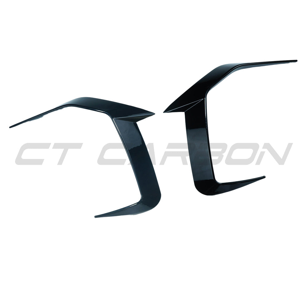 BMW 5 SERIES G60 & i5 2023+ GLOSS BLACK FRONT BUMPER CORNERS-Accessories-BLAK BY CT-CT Carbon - High-quality carbon fiber and gloss black aerodynamic parts for premium sports and luxury vehicles.