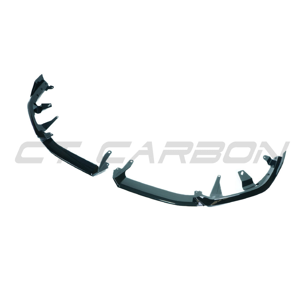 BMW 5 SERIES G60 & i5 2023+ GLOSS BLACK SPLITTER-Splitter-BLAK BY CT-CT Carbon - High-quality carbon fiber and gloss black aerodynamic parts for premium sports and luxury vehicles.