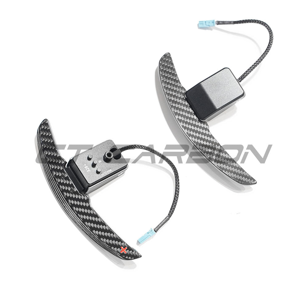 BMW CARBON FIBRE MAGNETIC SHIFTER PADDLES-Accessories-CT CARBON-CT Carbon - High-quality carbon fiber and gloss black aerodynamic parts for premium sports and luxury vehicles.