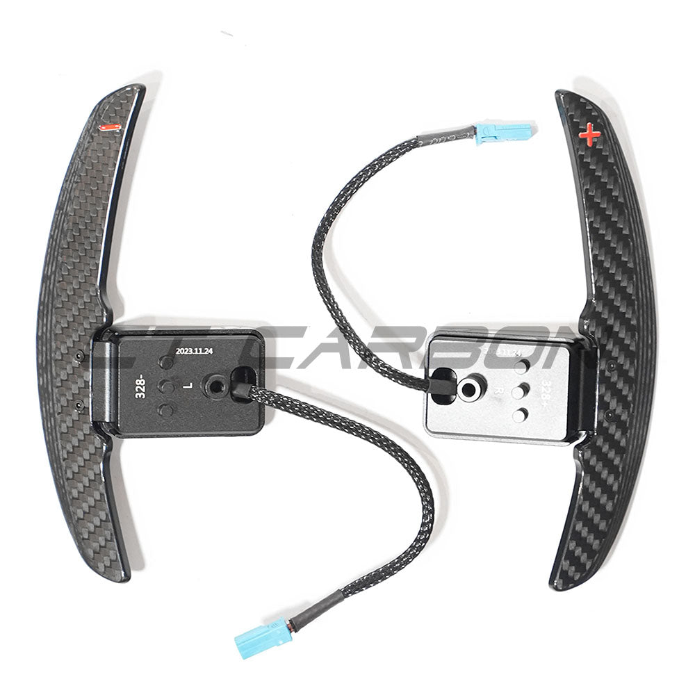 BMW CARBON FIBRE MAGNETIC SHIFTER PADDLES-Accessories-CT CARBON-CT Carbon - High-quality carbon fiber and gloss black aerodynamic parts for premium sports and luxury vehicles.