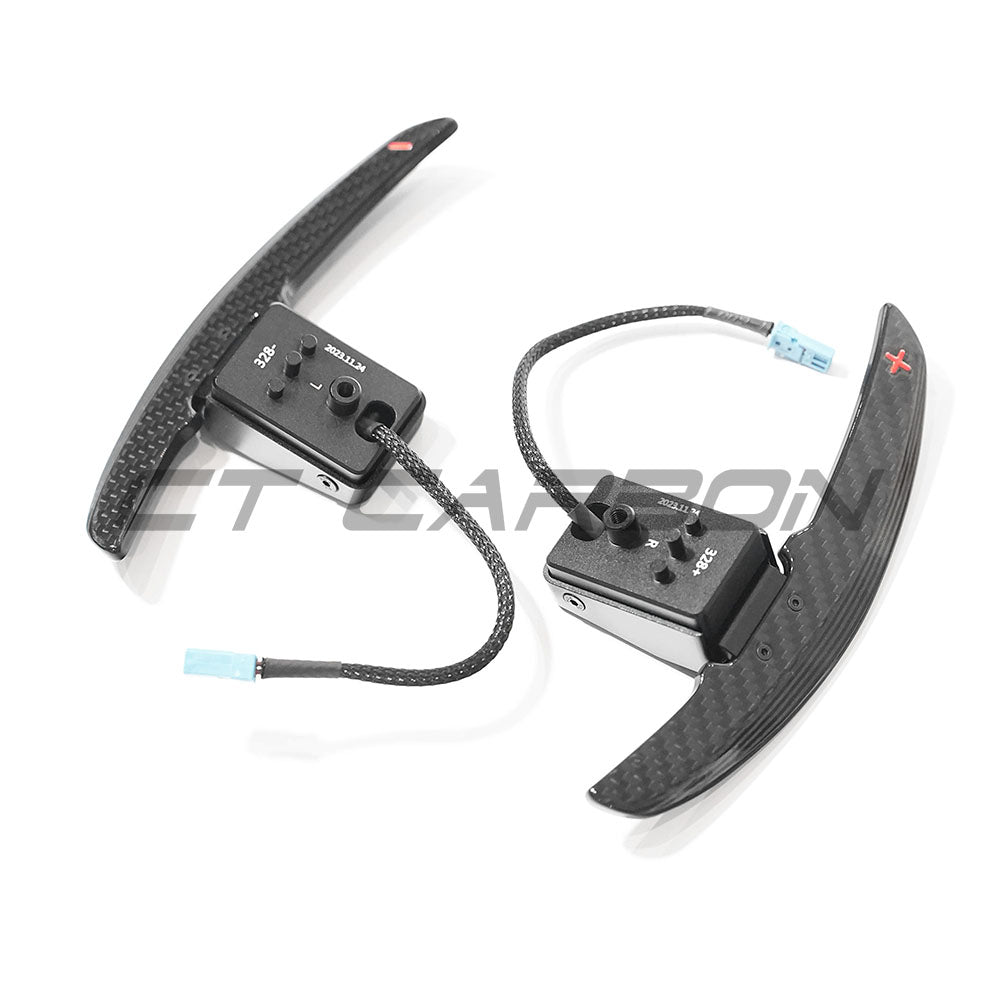 BMW CARBON FIBRE MAGNETIC SHIFTER PADDLES-Accessories-CT CARBON-CT Carbon - High-quality carbon fiber and gloss black aerodynamic parts for premium sports and luxury vehicles.