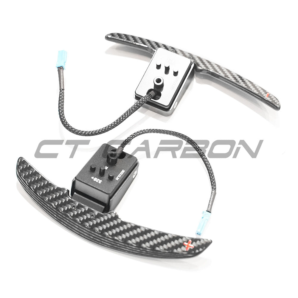 BMW CARBON FIBRE MAGNETIC SHIFTER PADDLES-Accessories-CT CARBON-CT Carbon - High-quality carbon fiber and gloss black aerodynamic parts for premium sports and luxury vehicles.