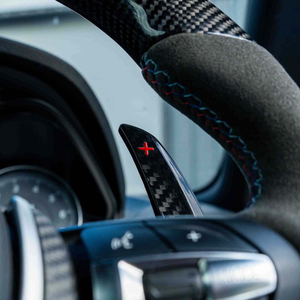 BMW CARBON FIBRE MAGNETIC SHIFTER PADDLES-Accessories-CT CARBON-CT Carbon - High-quality carbon fiber and gloss black aerodynamic parts for premium sports and luxury vehicles.