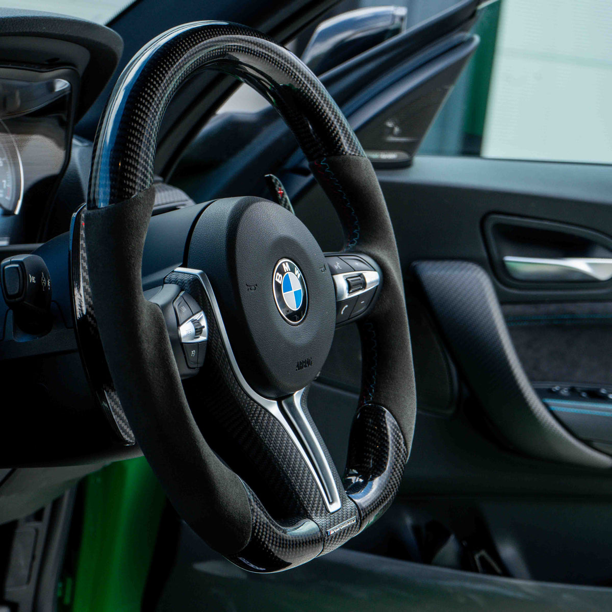 BMW CARBON FIBRE MAGNETIC SHIFTER PADDLES-Accessories-CT CARBON-CT Carbon - High-quality carbon fiber and gloss black aerodynamic parts for premium sports and luxury vehicles.
