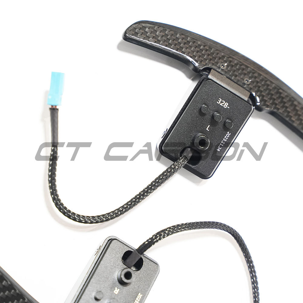 BMW CARBON FIBRE MAGNETIC SHIFTER PADDLES-Accessories-CT CARBON-CT Carbon - High-quality carbon fiber and gloss black aerodynamic parts for premium sports and luxury vehicles.