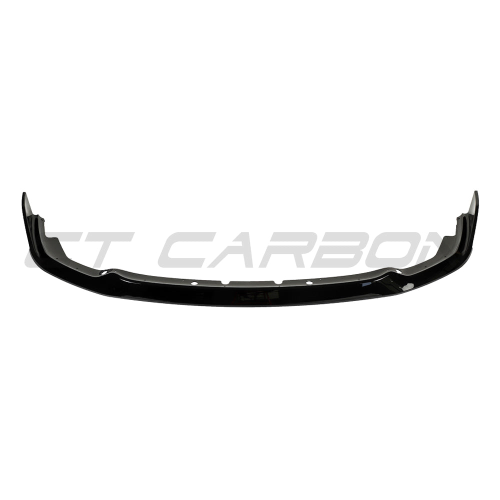 BMW F40 1 SERIES GLOSS BLACK SPLITTER - MP STYLE-Splitter-BLAK BY CT-CT Carbon - High-quality carbon fiber and gloss black aerodynamic parts for premium sports and luxury vehicles.