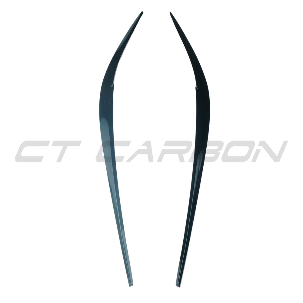 BMW G20 3 SERIES GLOSS BLACK HEADLIGHT EYEBROWS/EYELIDS (2018-2022)-Spoiler-BLAK BY CT-CT Carbon - High-quality carbon fiber and gloss black aerodynamic parts for premium sports and luxury vehicles.