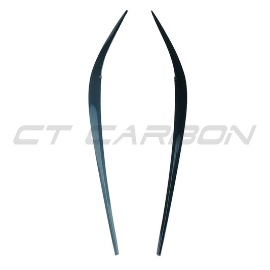 BMW G20 3 SERIES GLOSS BLACK HEADLIGHT EYEBROWS/EYELIDS (2018-2022)-Spoiler-BLAK BY CT-CT Carbon - High-quality carbon fiber and gloss black aerodynamic parts for premium sports and luxury vehicles.