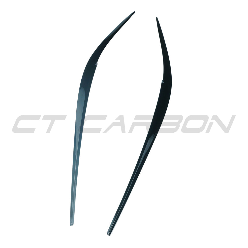 BMW G20 3 SERIES GLOSS BLACK HEADLIGHT EYEBROWS/EYELIDS (2018-2022)-Spoiler-BLAK BY CT-CT Carbon - High-quality carbon fiber and gloss black aerodynamic parts for premium sports and luxury vehicles.