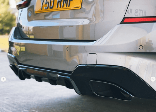 BLAK BY CT Diffuser BMW G20 3 SERIES GLOSS BLACK DIFFUSER - MP STYLE (SQUARE TIPS)