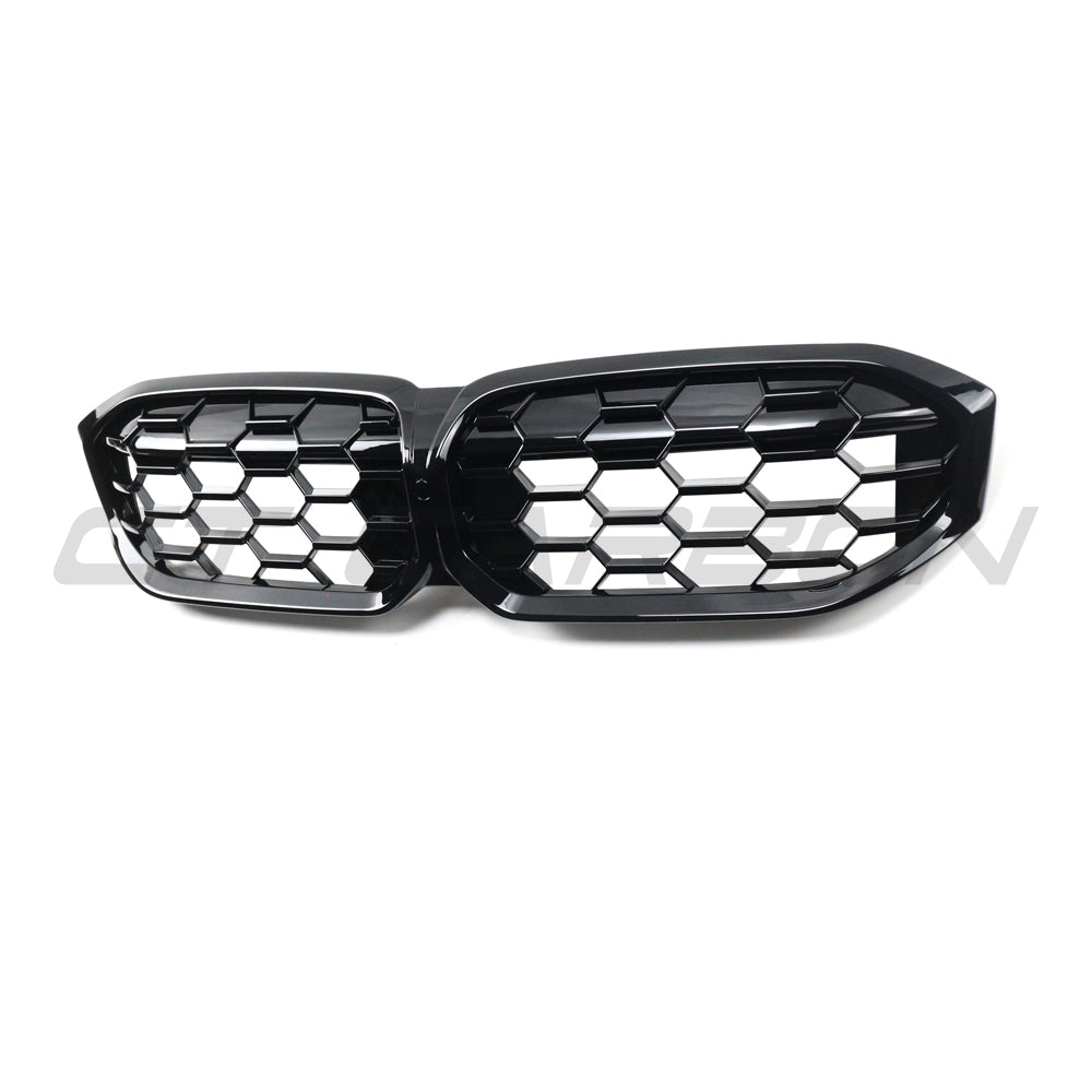BMW G20/G21 3 SERIES LCI GLOSS BLACK FRONT GRILLE-Grille-BLAK BY CT-CT Carbon - High-quality carbon fiber and gloss black aerodynamic parts for premium sports and luxury vehicles.