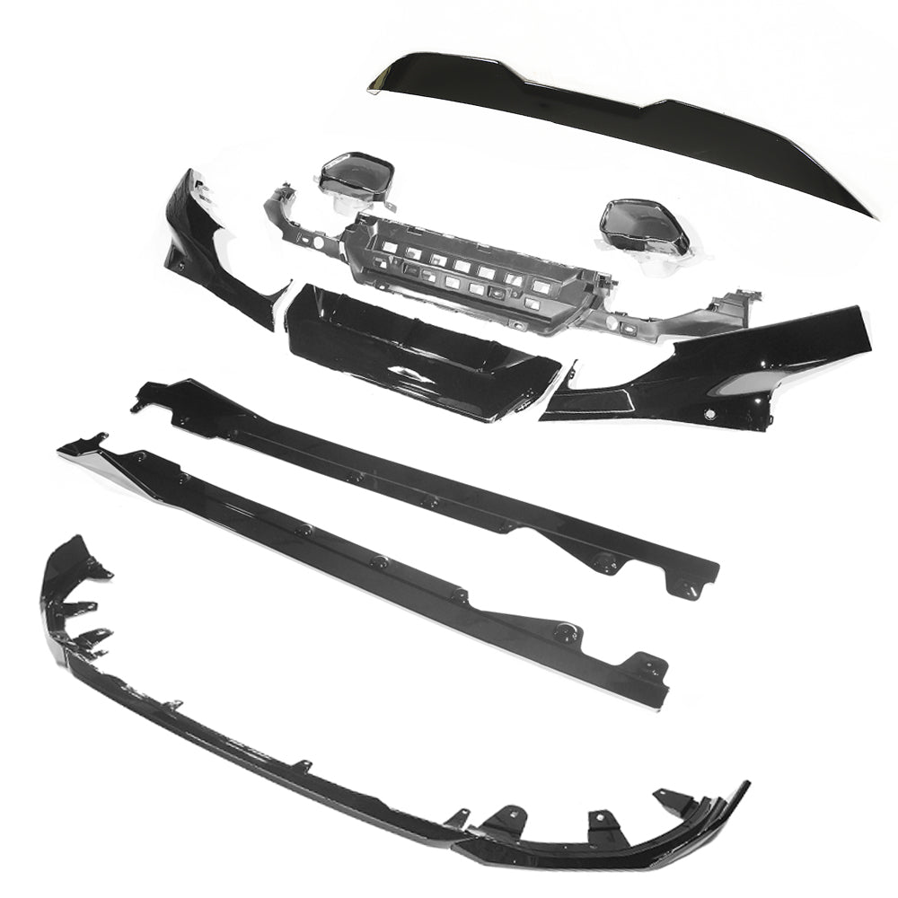 BMW G42 2 SERIES FULL GLOSS BLACK KIT - V1-Kit-BLAK BY CT-CT Carbon - High-quality carbon fiber and gloss black aerodynamic parts for premium sports and luxury vehicles.