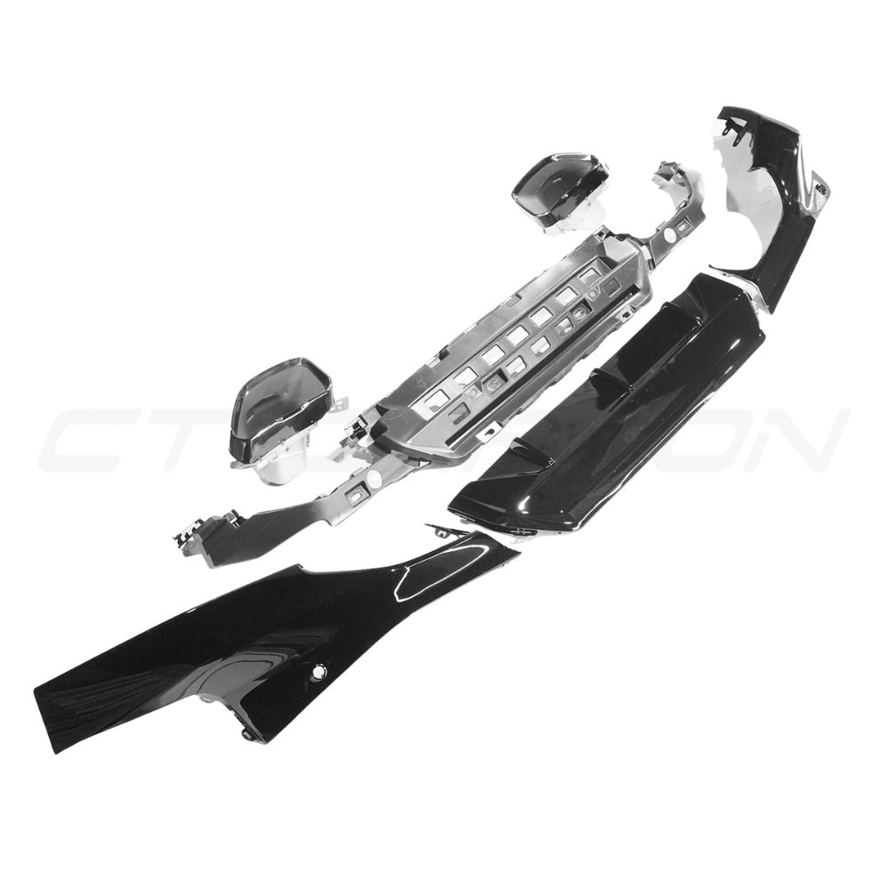 BMW G42 2 SERIES GLOSS BLACK DIFFUSER WITH TIPS - 240i STYLE-Diffuser-BLAK BY CT-CT Carbon - High-quality carbon fiber and gloss black aerodynamic parts for premium sports and luxury vehicles.