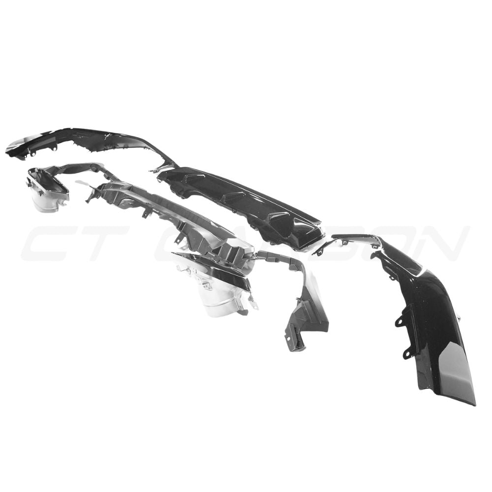 BMW G42 2 SERIES GLOSS BLACK DIFFUSER WITH TIPS - 240i STYLE-Diffuser-BLAK BY CT-CT Carbon - High-quality carbon fiber and gloss black aerodynamic parts for premium sports and luxury vehicles.