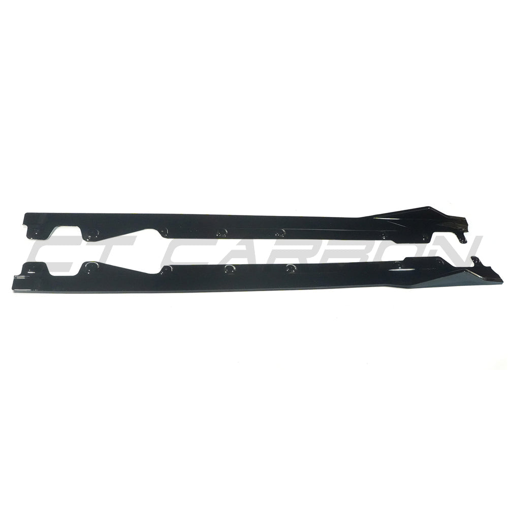 BMW G42 2 SERIES GLOSS BLACK SIDE SKIRTS-Side Skirts-BLAK BY CT-CT Carbon - High-quality carbon fiber and gloss black aerodynamic parts for premium sports and luxury vehicles.