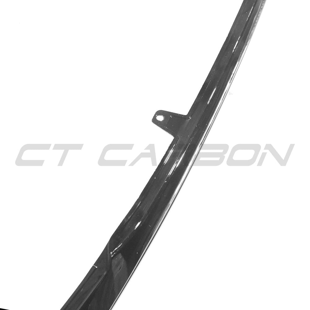 BMW G42 2 SERIES GLOSS BLACK SPLITTER - MP STYLE-Splitter-BLAK BY CT-CT Carbon - High-quality carbon fiber and gloss black aerodynamic parts for premium sports and luxury vehicles.