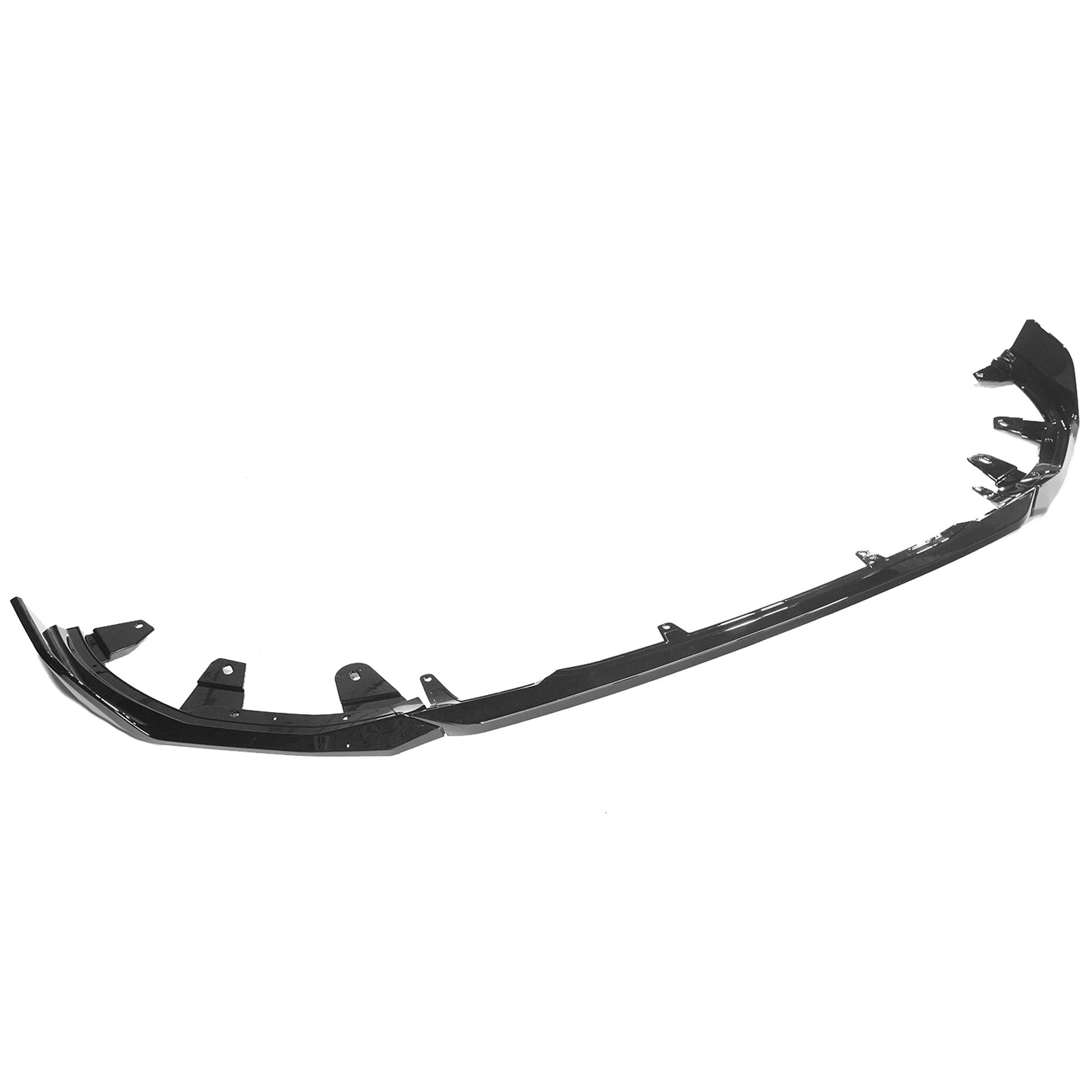 BMW G42 2 SERIES GLOSS BLACK SPLITTER - MP STYLE-Splitter-BLAK BY CT-CT Carbon - High-quality carbon fiber and gloss black aerodynamic parts for premium sports and luxury vehicles.