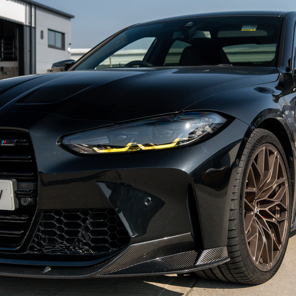 BMW G80/G81/G82/G83 M3 & M4 YELLOW LED DRL MODULE SET (2021-2025)-DRL-CT CARBON-CT Carbon - High-quality carbon fiber and gloss black aerodynamic parts for premium sports and luxury vehicles.