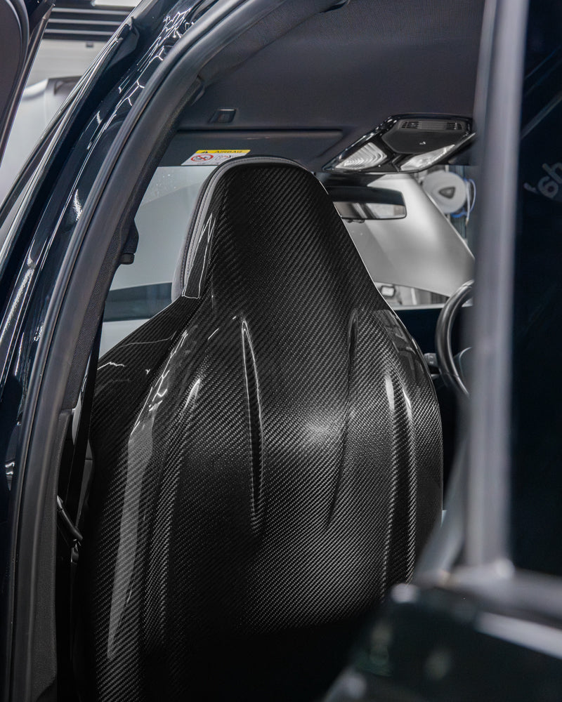 BMW GXX/F9X FULL CARBON FIBRE SEATS BACKS-Accessories-CT CARBON-CT Carbon - High-quality carbon fiber and gloss black aerodynamic parts for premium sports and luxury vehicles.