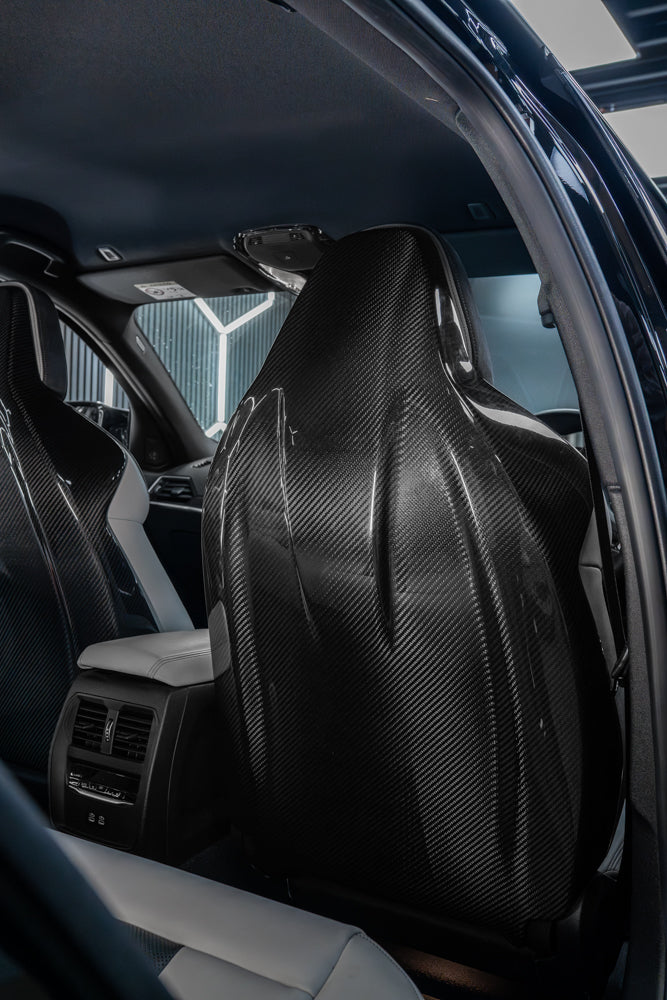 BMW GXX/F9X FULL CARBON FIBRE SEATS BACKS-Accessories-CT CARBON-CT Carbon - High-quality carbon fiber and gloss black aerodynamic parts for premium sports and luxury vehicles.