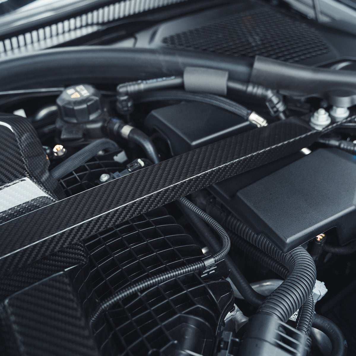 BMW M2 M3 & M4 G87/G80/G81/G82/G83 CARBON FIBRE ENGINE DRESS UP KIT-Accessories-CT CARBON-CT Carbon - High-quality carbon fiber and gloss black aerodynamic parts for premium sports and luxury vehicles.